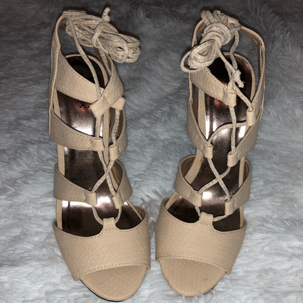 Lace Up Stilettos NWOT